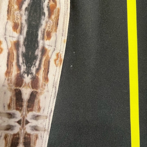 Clover Canyon Yellow Stripe Neoprene Bodycon Sheath Dress Sz Small - Picture 3 of 7